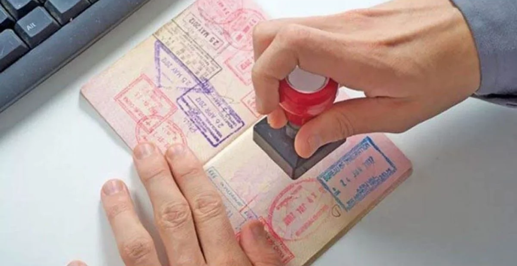 passport being stamped