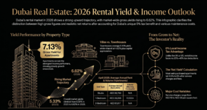 Infographic on latest rental data trends in Dubai 2026